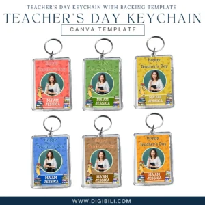 TEACHER’S DAY ACRYLIC KEYCHAIN (3.5x5cm) 10 DESIGNS WITH BACKING | CANVA TEMPLATE
