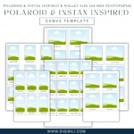 POLAROID & INSTAX INSPIRED & WALLET SIZE (A4 SIZE PHOTOPAPER) | CANVA TEMPLATE