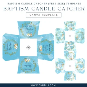 BAPTISM CANDLE CATCHER (FREE SIZE) | CANVA TEMPLATE