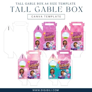 TALL GABLE BOX (A4 SIZE) | CANVA  TEMPLATE