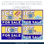 ICE CANDY ICE TUBE ICE FOR SALE SIGNAGE (A4 SIZE LANDSCAPE) | CANVA TEMPLATE
