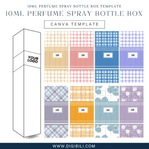 10ml PERFUME SPRAY BOTTLE BOX | CANVA TEMPLATE