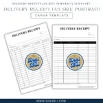 DELIVERY RECEIPT (A5 SIZE PORTRAIT) | CANVA TEMPLATE