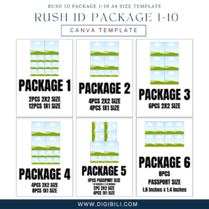 RUSH ID PACKAGE 1-10 A4 SIZE TEMPLATE
