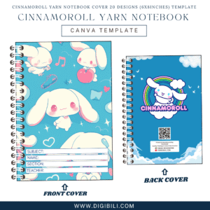 CINNAMOROLL YARN NOTEBOOK COVER 20 DESIGNS (6X8INCHES) TEMPLATE