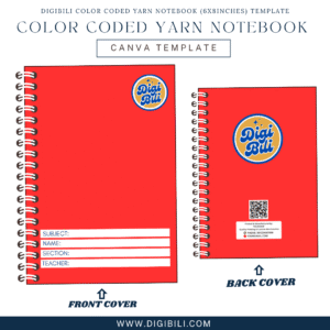 DIGIBILI COLOR CODED YARN NOTEBOOK COVER (6X8INCHES) TEMPLATE