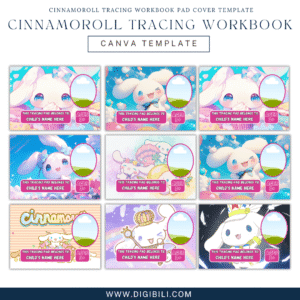 CINNAMOROLL TRACING WORKBOOK PAD COVER TEMPLATE