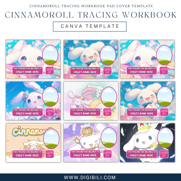 CINNAMOROLL TRACING WORKBOOK PAD COVER TEMPLATE