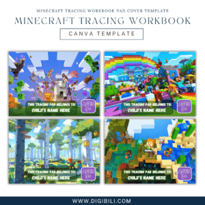 MINECRAFT TRACING WORKBOOK PAD COVER TEMPLATE