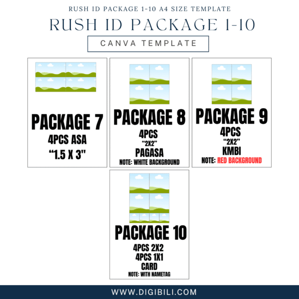 RUSH ID PACKAGE 1-10 A4 SIZE TEMPLATE - Image 2