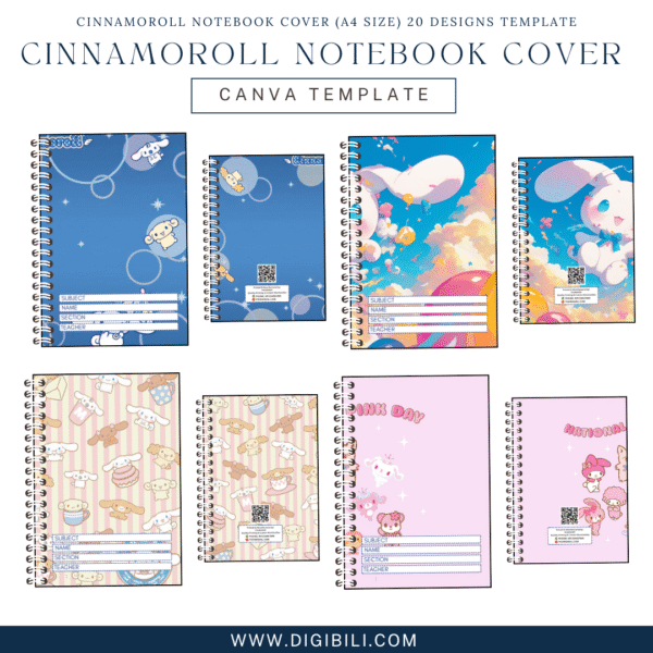 CINNAMOROLL NOTEBOOK COVER (A4 SIZE) 20 DESIGNS TEMPLATE - Image 5