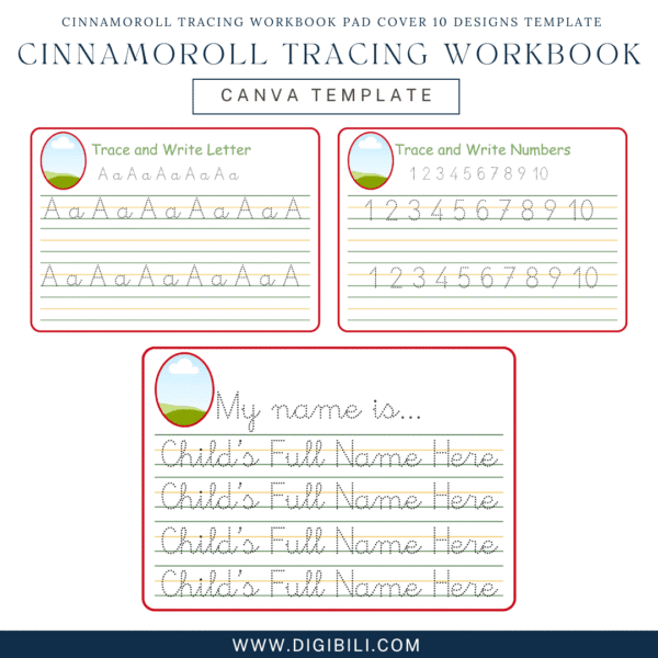 CINNAMOROLL TRACING WORKBOOK PAD COVER TEMPLATE - Image 2