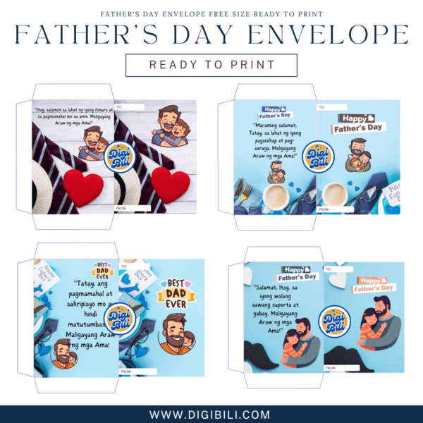 FATHER'S DAY ENVELOPE FREE SIZE 8 DESIGNS READY TO PRINT - Image 2