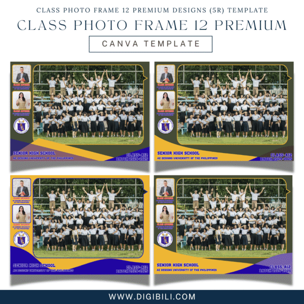 CLASS PHOTO FRAME 12 PREMIUM DESIGNS (5R) TEMPLATE - Image 2