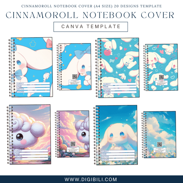 CINNAMOROLL NOTEBOOK COVER (A4 SIZE) 20 DESIGNS TEMPLATE - Image 3
