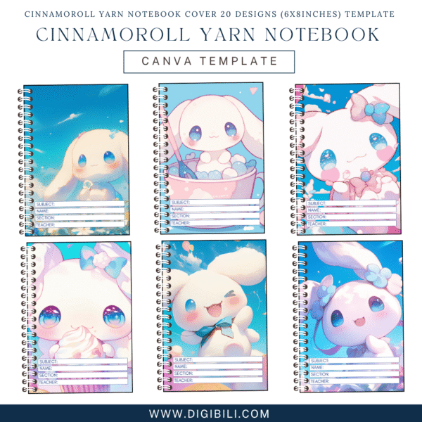 CINNAMOROLL YARN NOTEBOOK COVER 20 DESIGNS (6X8INCHES) TEMPLATE - Image 2
