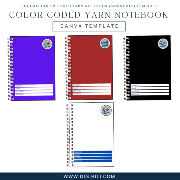 DIGIBILI COLOR CODED YARN NOTEBOOK COVER (6X8INCHES) TEMPLATE - Image 3