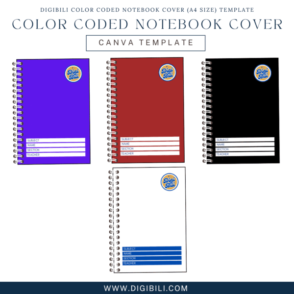 DIGIBILI COLOR CODED NOTEBOOK COVER (A4 SIZE) TEMPLATE - Image 3