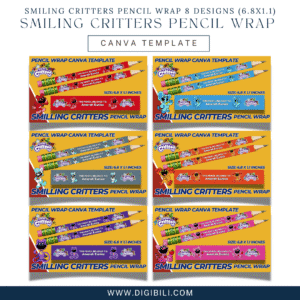 SMILING CRITTERS PENCIL WRAP TEMPLATE