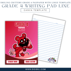 SMILING CRITTERS GRADE 4 PADPAPER WITH LINES TEMPLATE