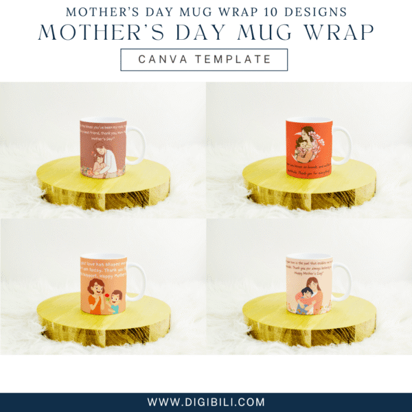 MOTHER'S DAY MUG WRAP 10 DESIGNS TEMPLATE - Image 2
