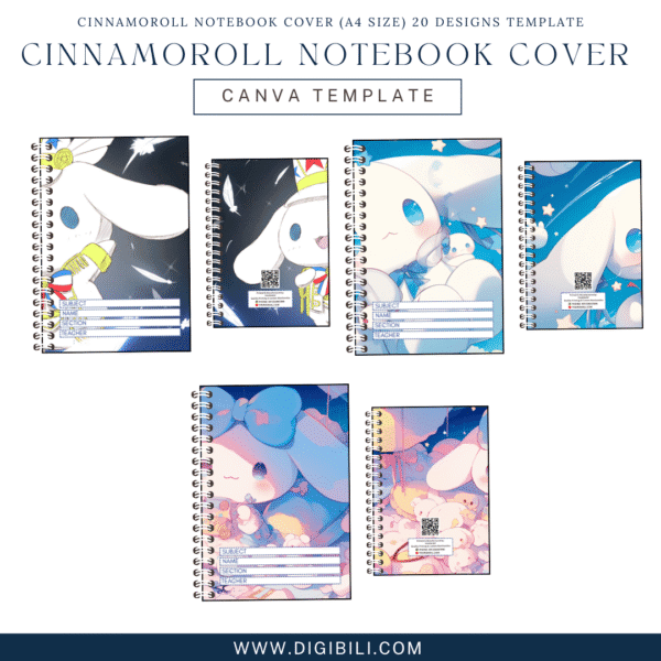 CINNAMOROLL NOTEBOOK COVER (A4 SIZE) 20 DESIGNS TEMPLATE - Image 6