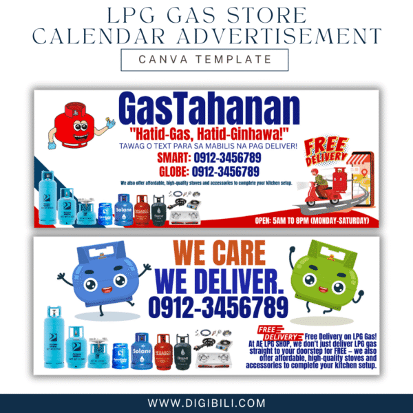 LPG GAS STORE CALENDAR ADVERTISEMENT TEMPLATE - Image 2