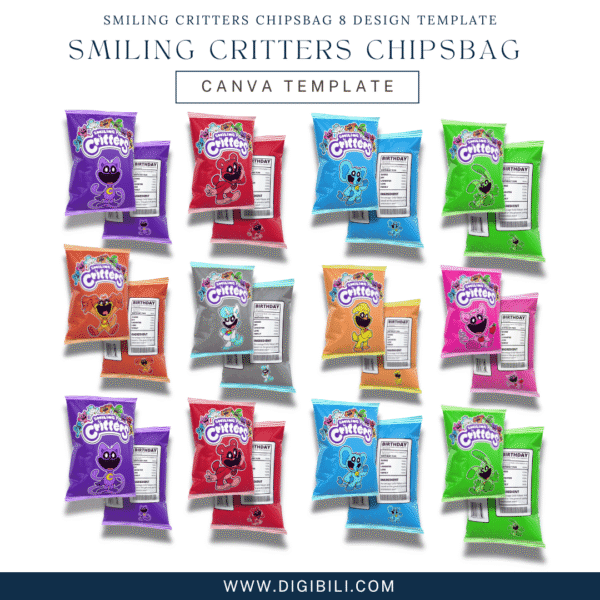 SMILING CRITTERS CHIPSBAG 8 DESIGN TEMPLATE