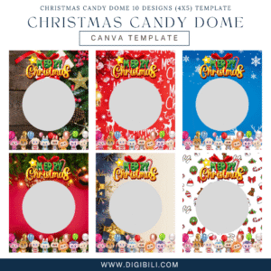 CHRISTMAS CANDY DOME 10 DESIGNS (4X5) TEMPLATE
