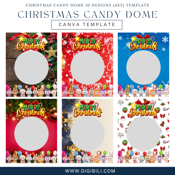 CHRISTMAS CANDY DOME 10 DESIGNS (4X5) TEMPLATE