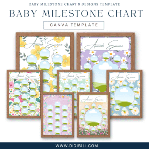 BABY MILESTONE CHART 8 DESIGNS TEMPLATE