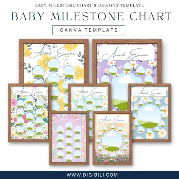 BABY MILESTONE CHART 8 DESIGNS TEMPLATE