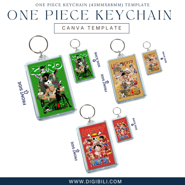 ONE PIECE KEYCHAIN (43mmx68mm) TEMPLATE