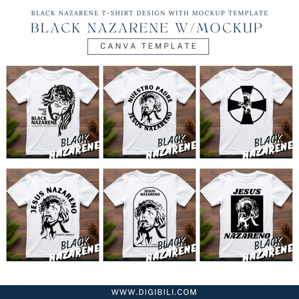 BLACK NAZARENE T-SHIRT DESIGN W/MOCKUP TEMPLATE