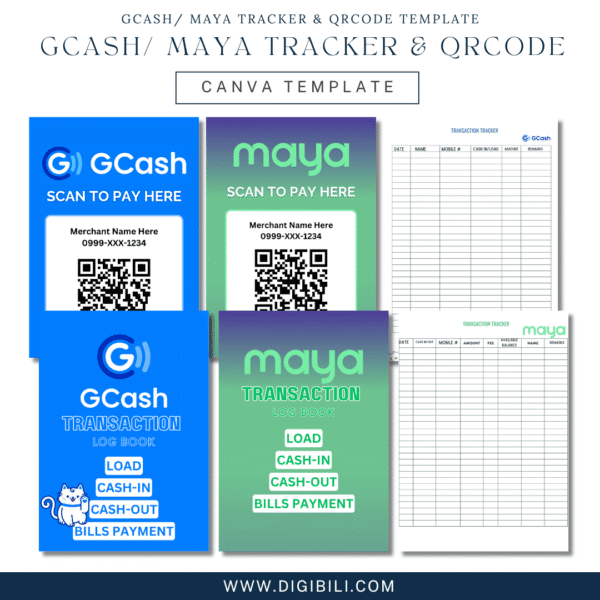 GCASH/ MAYA TRACKER & QRCODE TEMPLATE