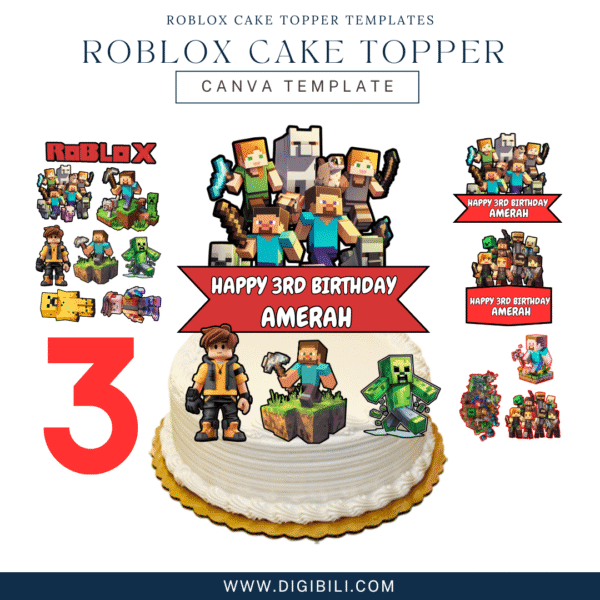 ROBLOX CAKE TOPPER TEMPLATES