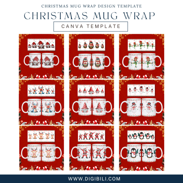 CHRISTMAS MUG WRAP DESIGN TEMPLATE