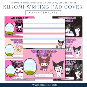 KUROMI WRITING PAD GRADE 3 COVER W/LINE TEMPLATE