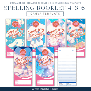 CINNAMOROLL SPELLING BOOKLET 4-5-6 99MMX210MM TEMPLATE