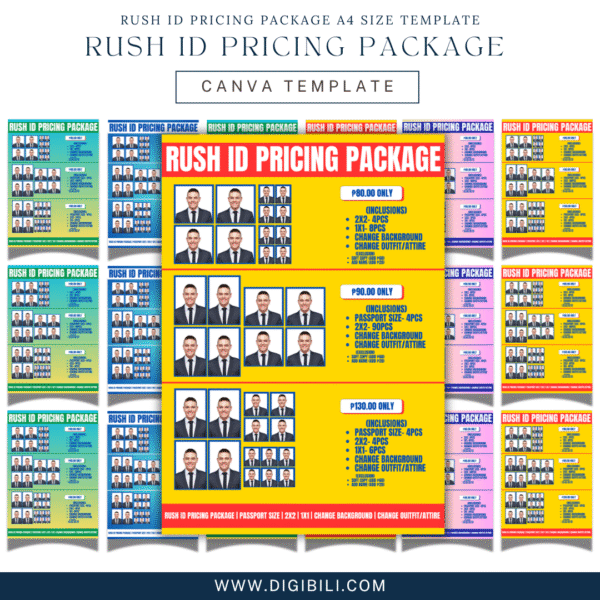 RUSH ID PRICING PACKAGE A4 SIZE TEMPLATE