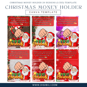 CHRISTMAS MONEY HOLDER 20 DESIGNS (3.5X5) TEMPLATE