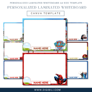 PERSONALIZED LAMINATED WHITEBOARD A4 SIZE TEMPLATE
