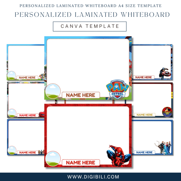 PERSONALIZED LAMINATED WHITEBOARD A4 SIZE TEMPLATE