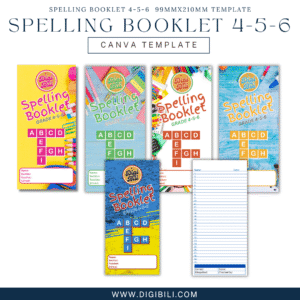 SPELLING BOOKLET 4-5-6  99MMX210MM TEMPLATE