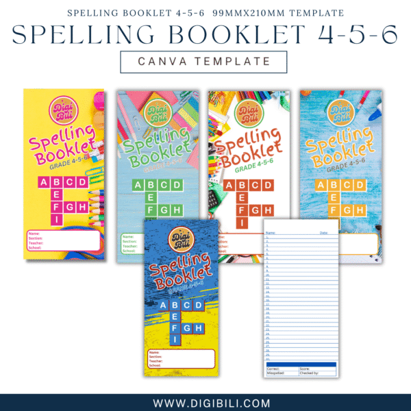 SPELLING BOOKLET 4-5-6  99MMX210MM TEMPLATE