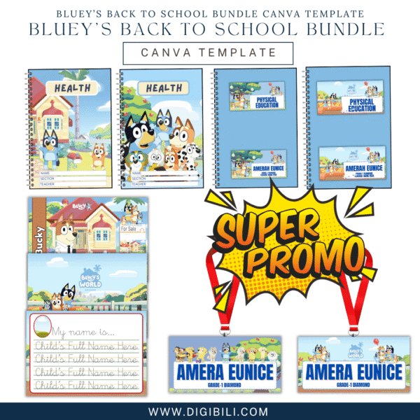BLUEY'S BACK TO SCHOOL BUNDLE TEMPLATE
