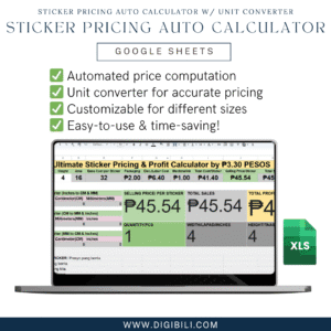 STICKER PRICING AUTO CALCULATOR W/ UNIT CONVERTER GOOGLE SHEETS TEMPLATE