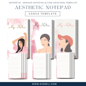 AESTHETIC  DESIGNS NOTEPAD (4.33x8.26Inches) TEMPLATE