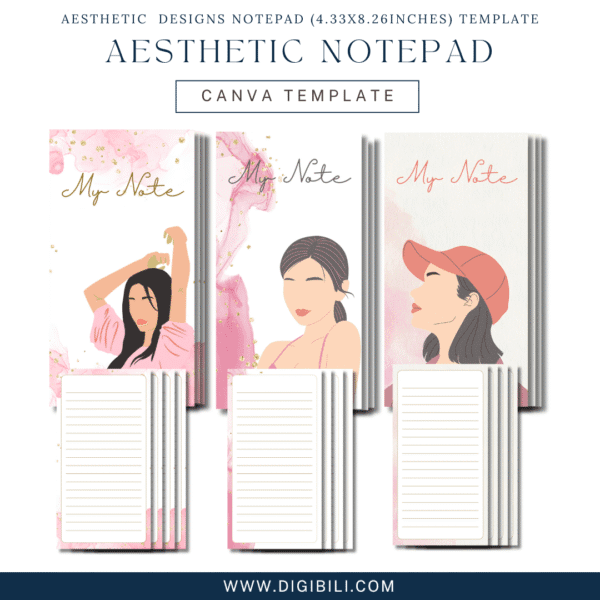 AESTHETIC  DESIGNS NOTEPAD (4.33x8.26Inches) TEMPLATE