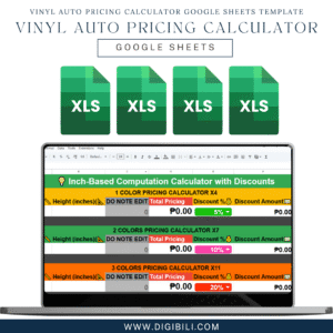 VINYL AUTO PRICING CALCULATOR GOOGLE SHEETS TEMPLATE